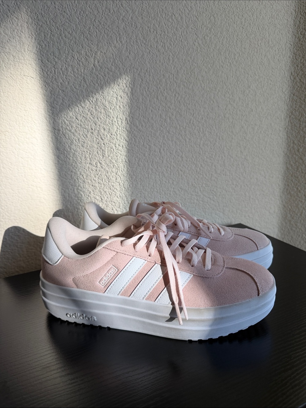 adidas Pink and White Platform Sneakers for Women